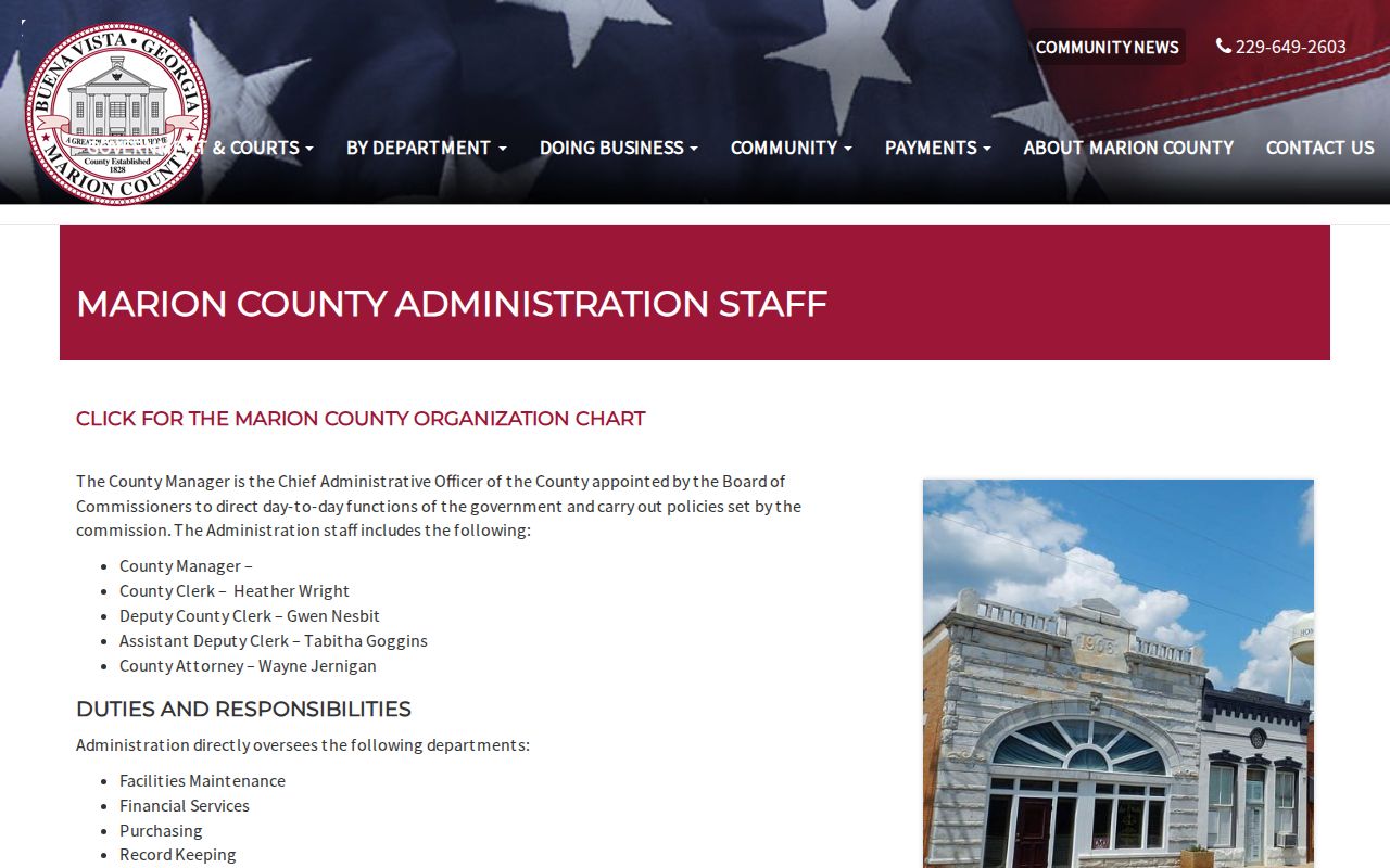 Marion County warrant records administration contact